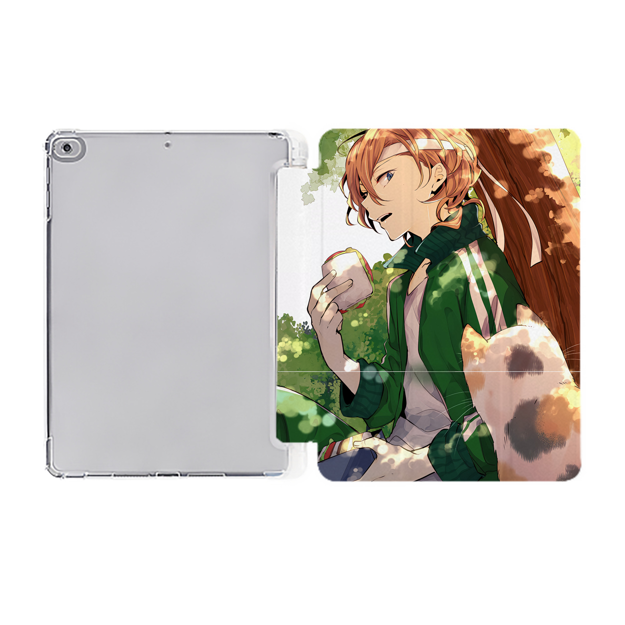 （画像用） 文豪ストレイドッグス Bungo Stray Dogs IPad ケース ペン収納付き 三つ折りスタンド PUレザー×シリコン 対応機種9.5/10.5/10.9インチ